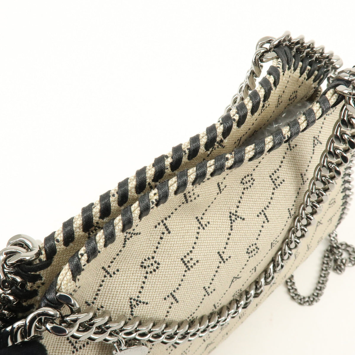 Stella Mccartney Falabella Faux Leather Beige Canvas Tote Bag Bag (Pre-Owned)