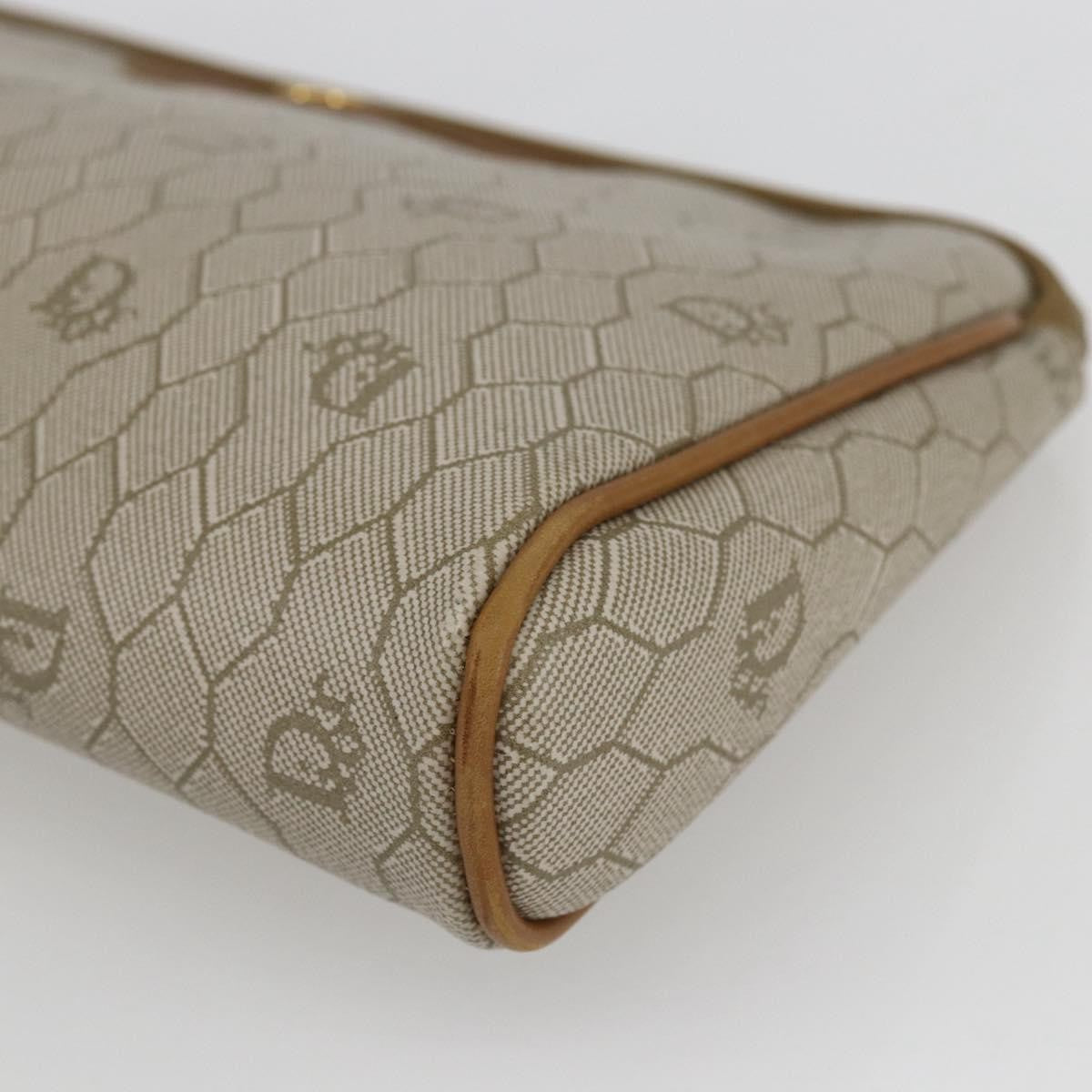 Christian Dior Vintage Honeycomb Clutch Canvas Beige Canvas Clutche & Pouche Bag (Pre-Owned)