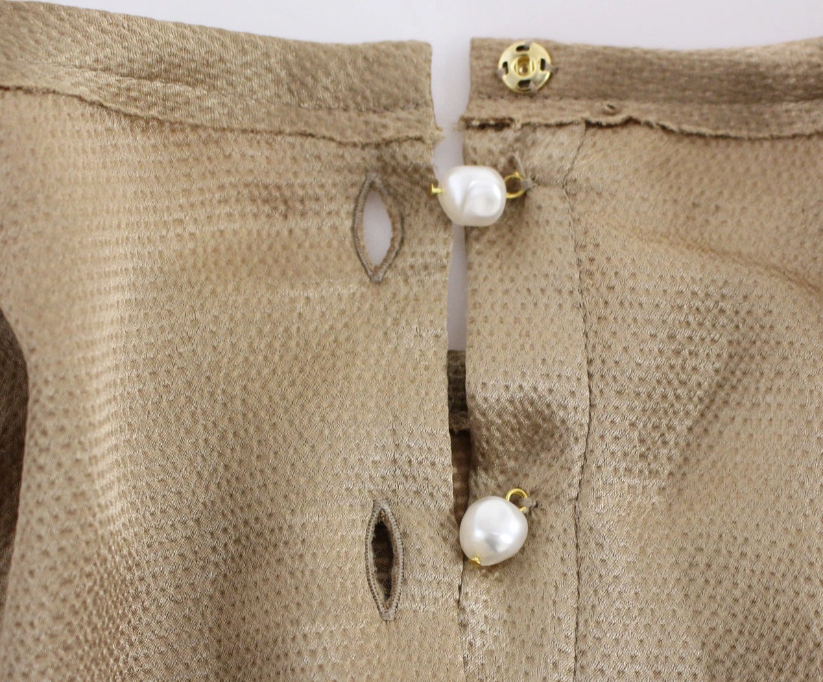 Dolce & Gabbana Gold SPECIAL Piece Runway Crystal Women's Blouse (Pre-Owned)