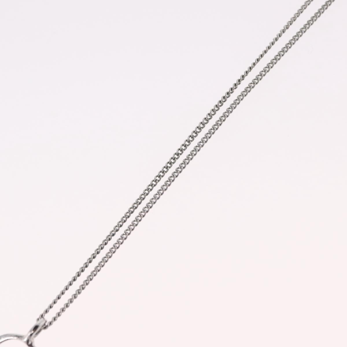 Christian Dior Vintage Logo Pendant Metal Silver Metal Necklace Jewelry (Pre-Owned)
