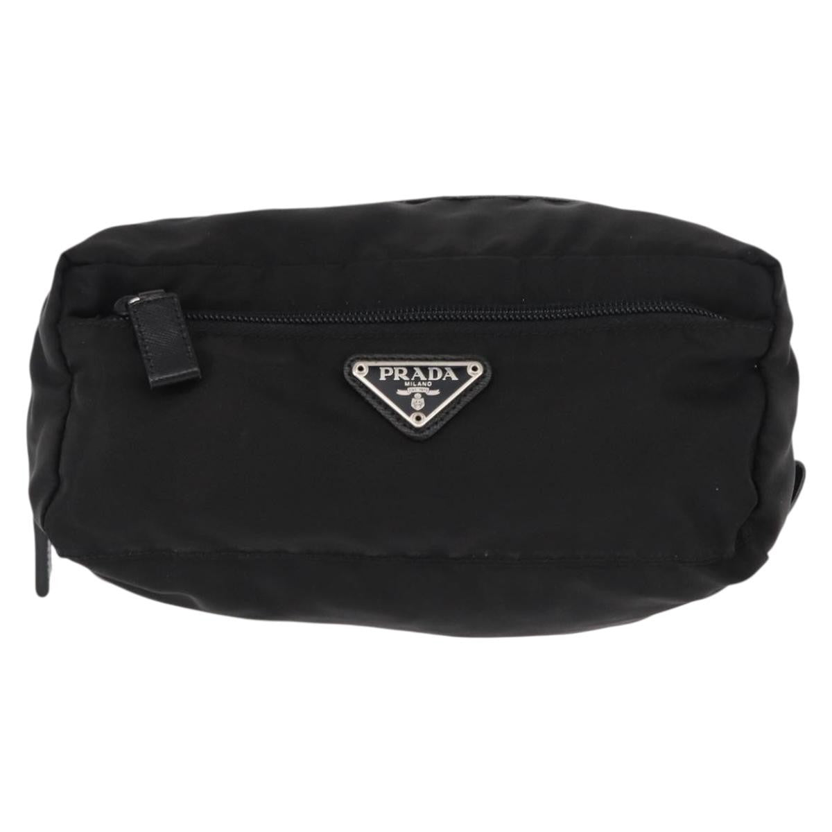 Prada Logo Pouch Nylon Black Nylon Clutche & Pouche Bag (Pre-Owned)