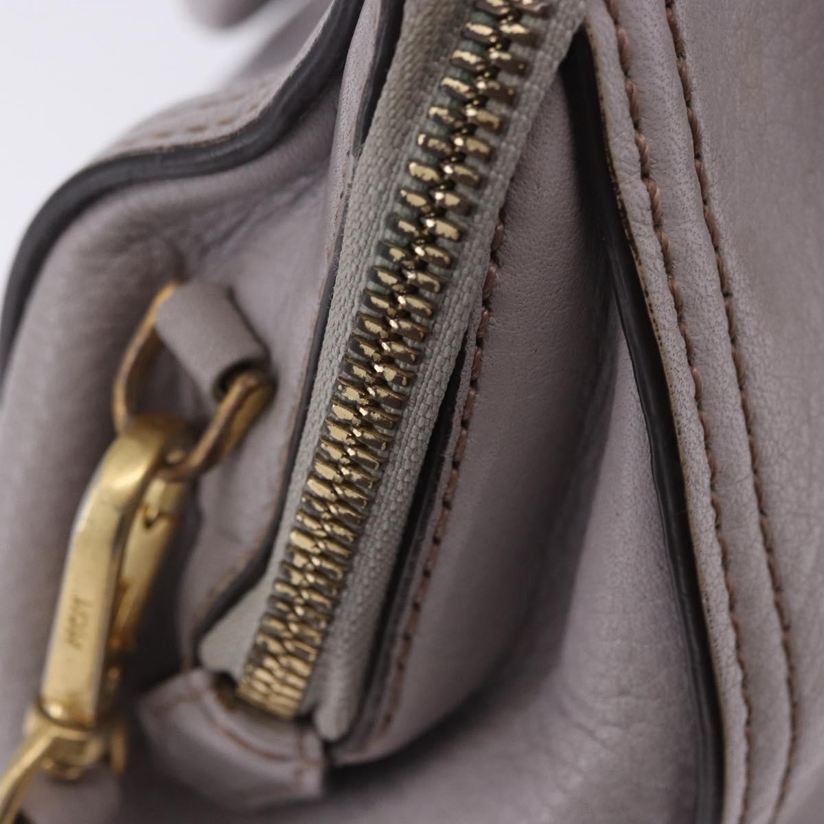 MCM Vintage Leather Gray Leather Handbag (Pre-Owned)