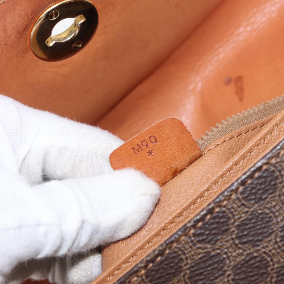 Celine Vintage Macadam Canvas And Leather Brown Canvas Shoulder Bag Bag (Pre-Owned)