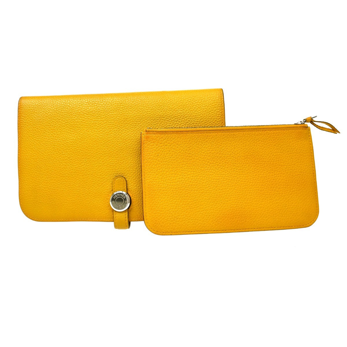 Hermes Dogon Duo Combined Leather Yellow Leather Wallets Accessory (Pre-Owned)