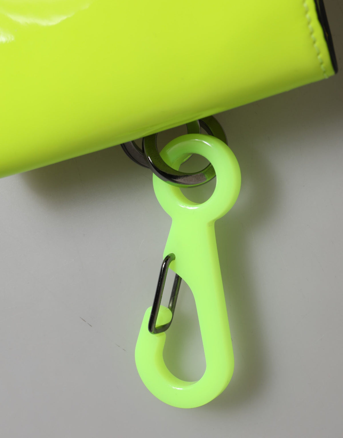 Dolce & Gabbana Yellow Green Bifold DG Logo Neck Strap Cardholder Men's Wallet