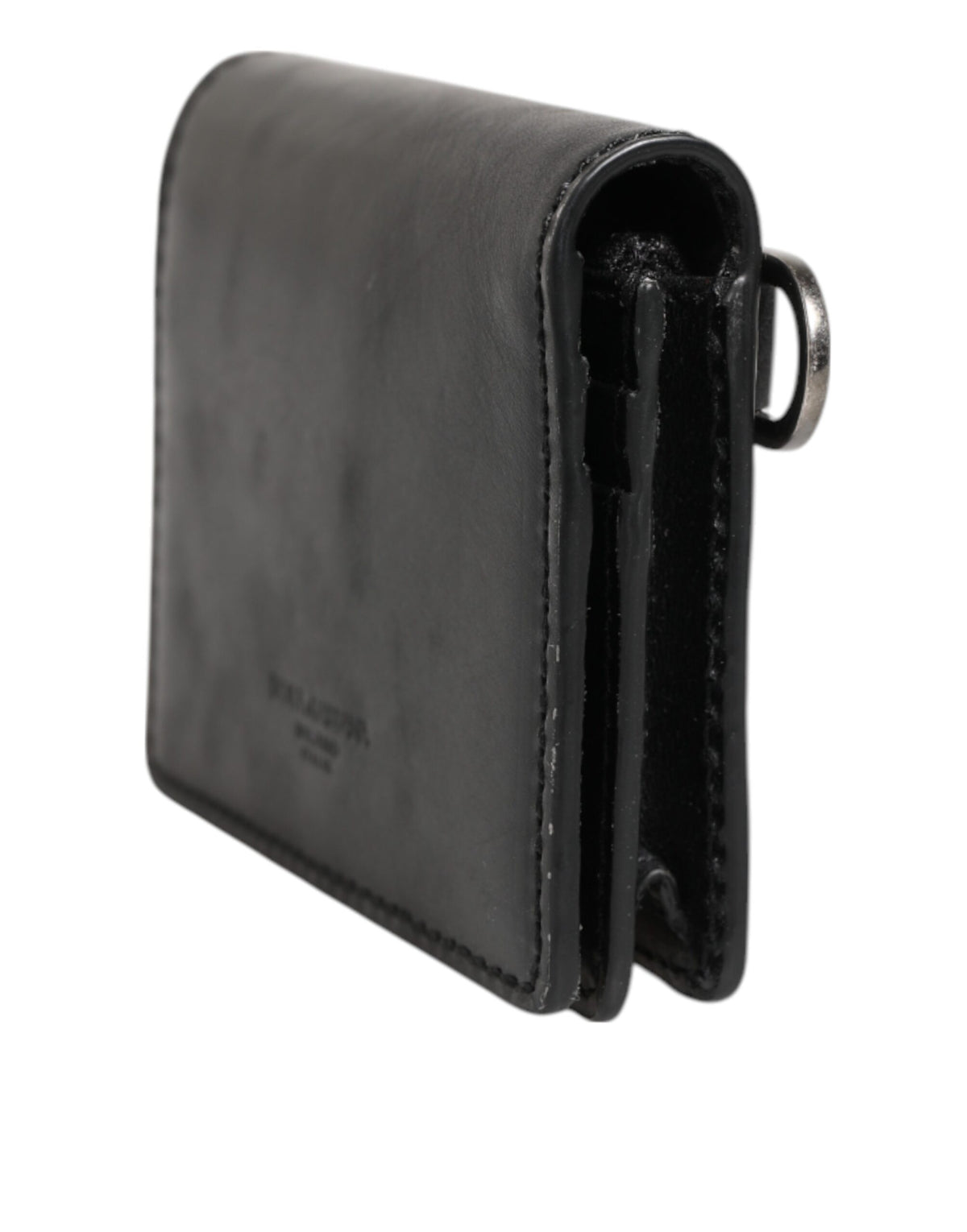 Dolce & Gabbana Black Leather Bifold Card Holder Mens Coin Purse Key Clip Men's Wallet (Pre-Owned)