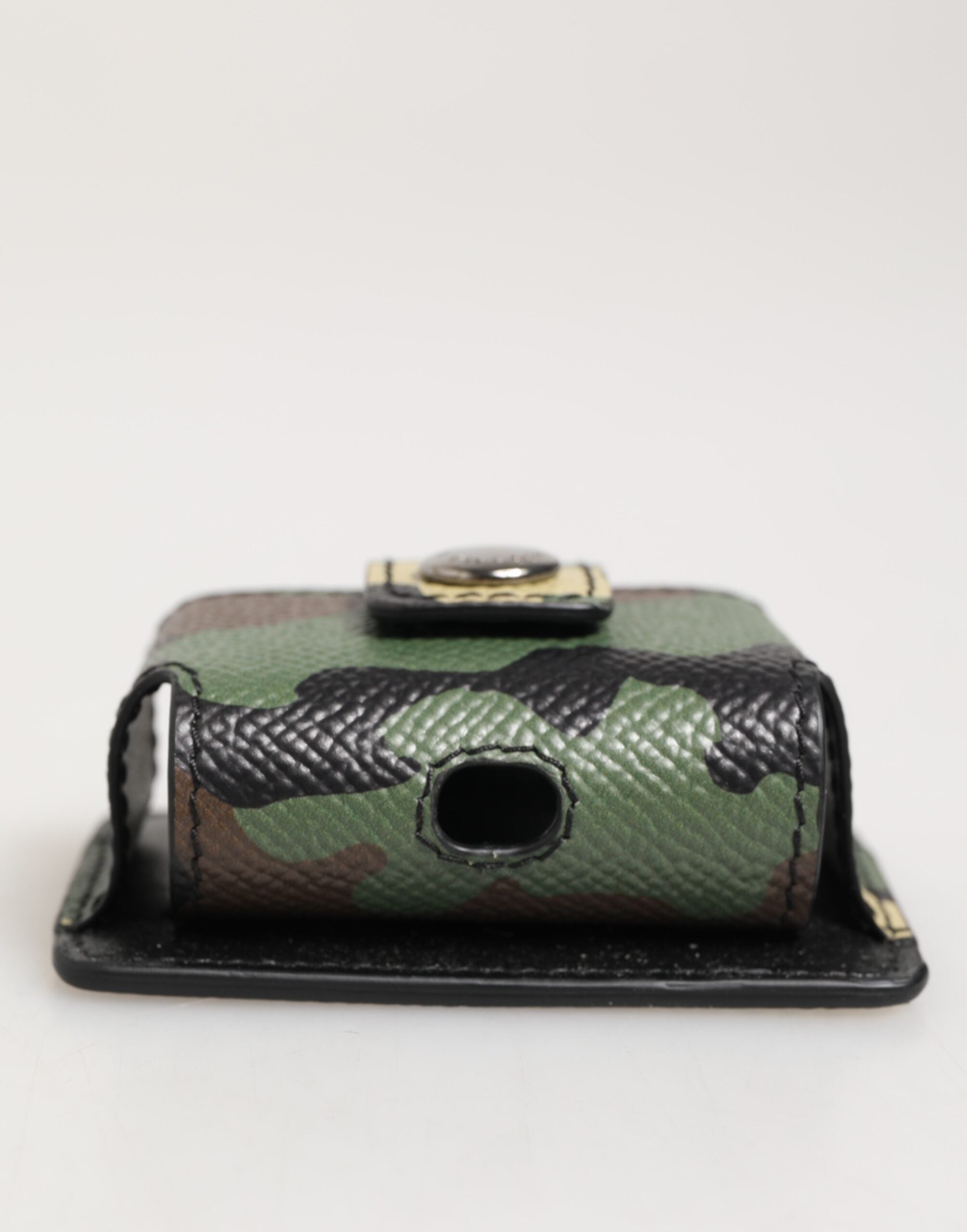 Dolce & Gabbana Multicolor Camouflage Leather Metal Accessory Airpods Men's Case