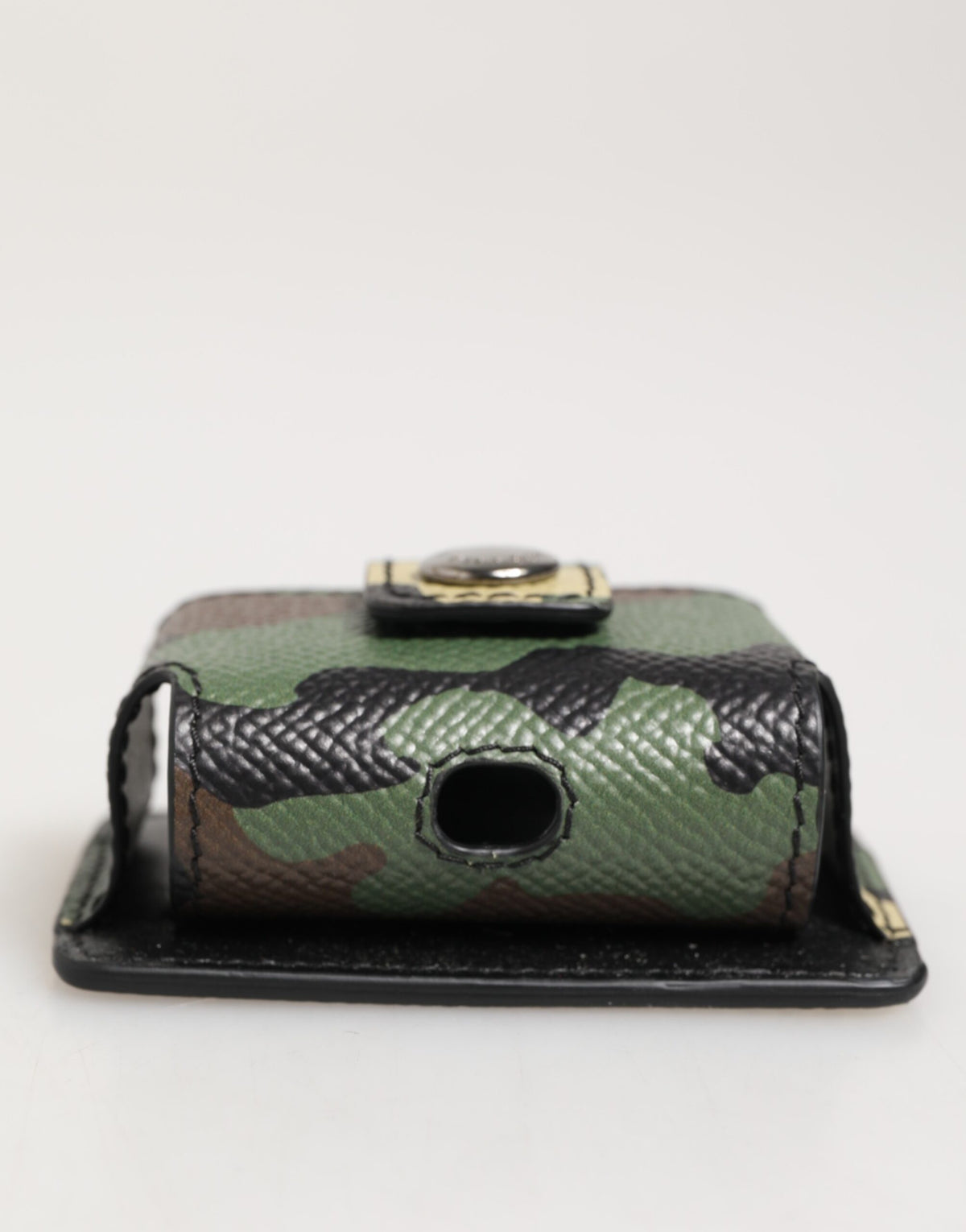 Dolce & Gabbana Multicolor Camouflage Leather Metal Accessory Airpods Men's Case