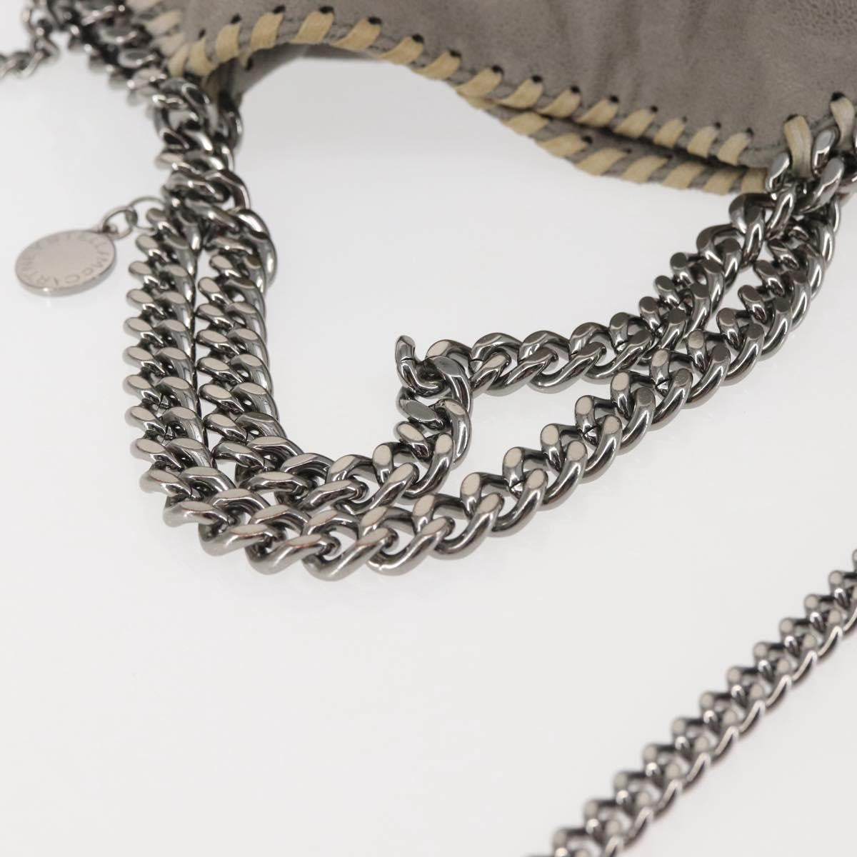 Stella Mccartney Falabella Fold Over Faux Suede Gray Synthetic Shoulder Bag Bag (Pre-Owned)
