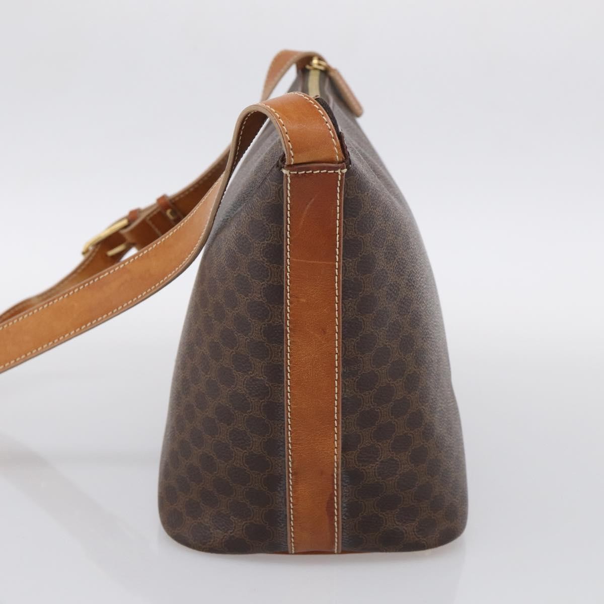 Celine Macadam Shoulder Pvc Leather Brown Canvas Crossbody Bag Bag (Pre-Owned)