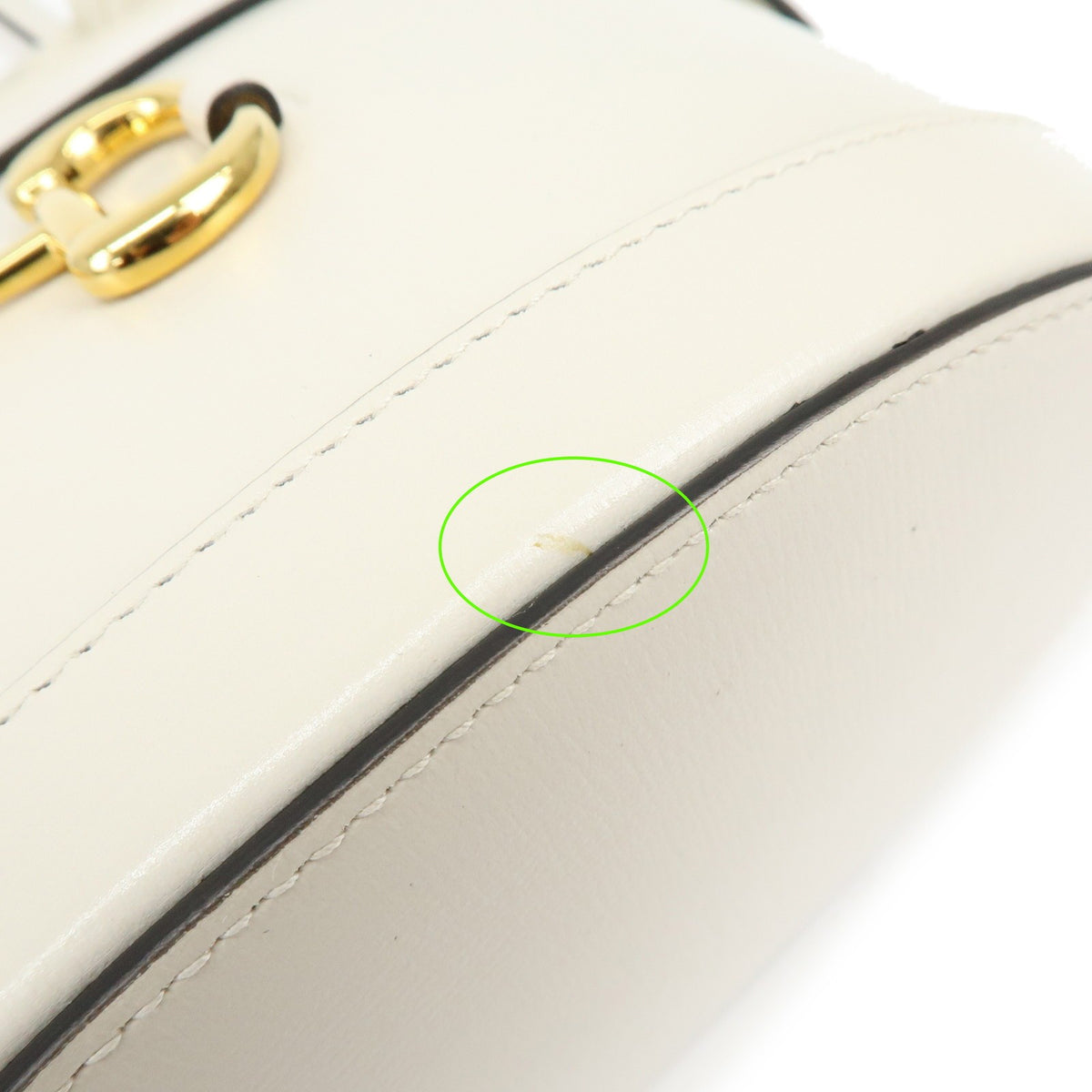 Gucci Horsebit 1955 Bucket Leather Beige Leather Handbag (Pre-Owned)