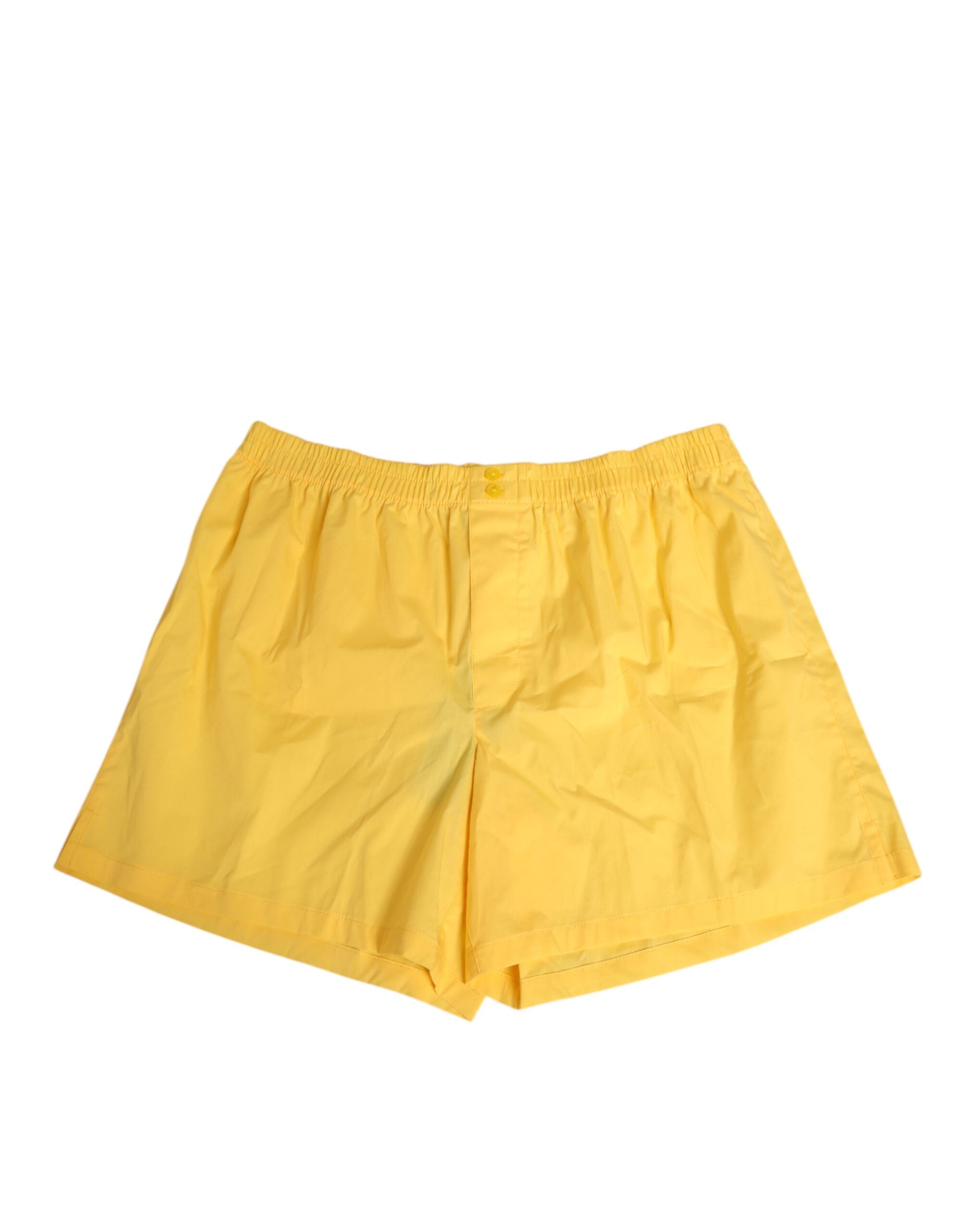 Dolce & Gabbana Yellow Cotton Elastic Waistband Short Men's Swimwear
