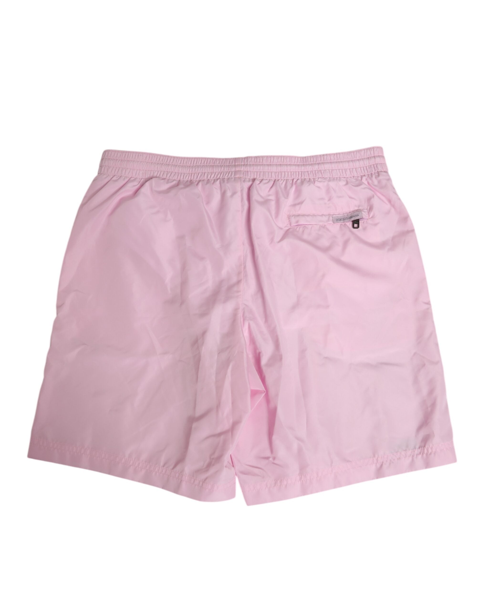 Dolce & Gabbana Pink Nylon Logo Side Stripe Beachwear Men Men's Swimwear