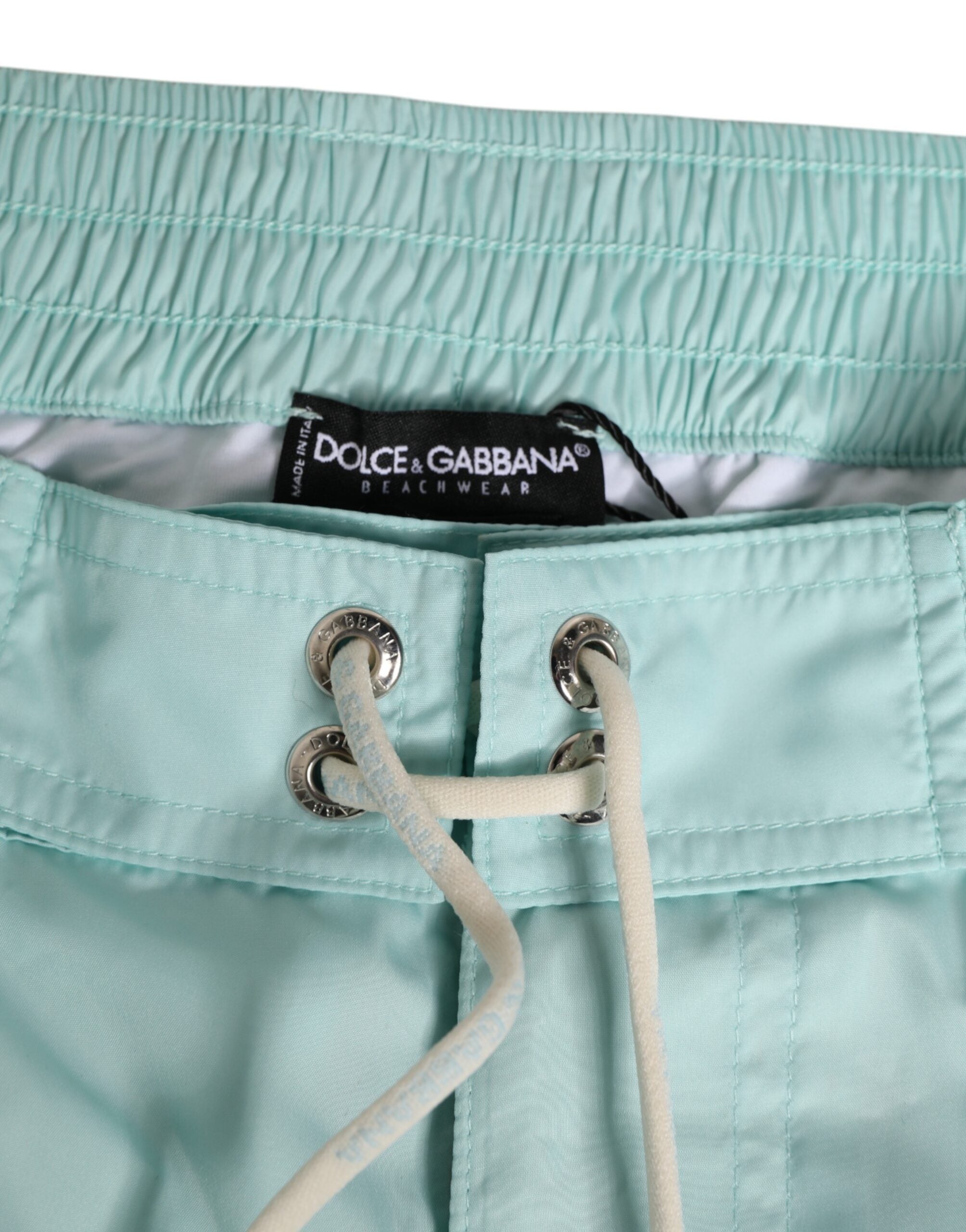 Dolce & Gabbana Aqua Blue Polyester Beachwear Men Shorts Men's Swimwear