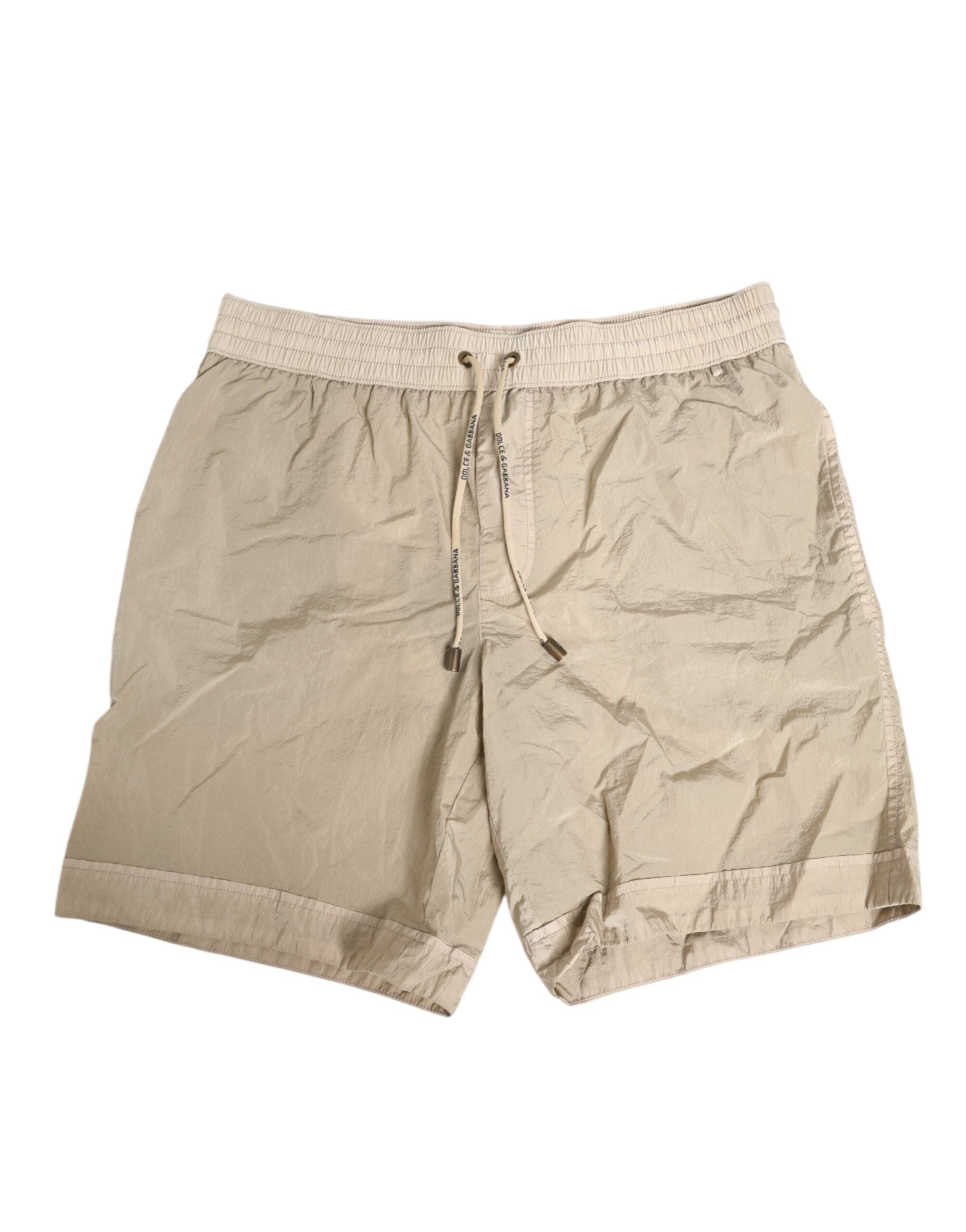 Dolce & Gabbana Beige Nylon Beachwear Men Boxer Short Men's Swimwear