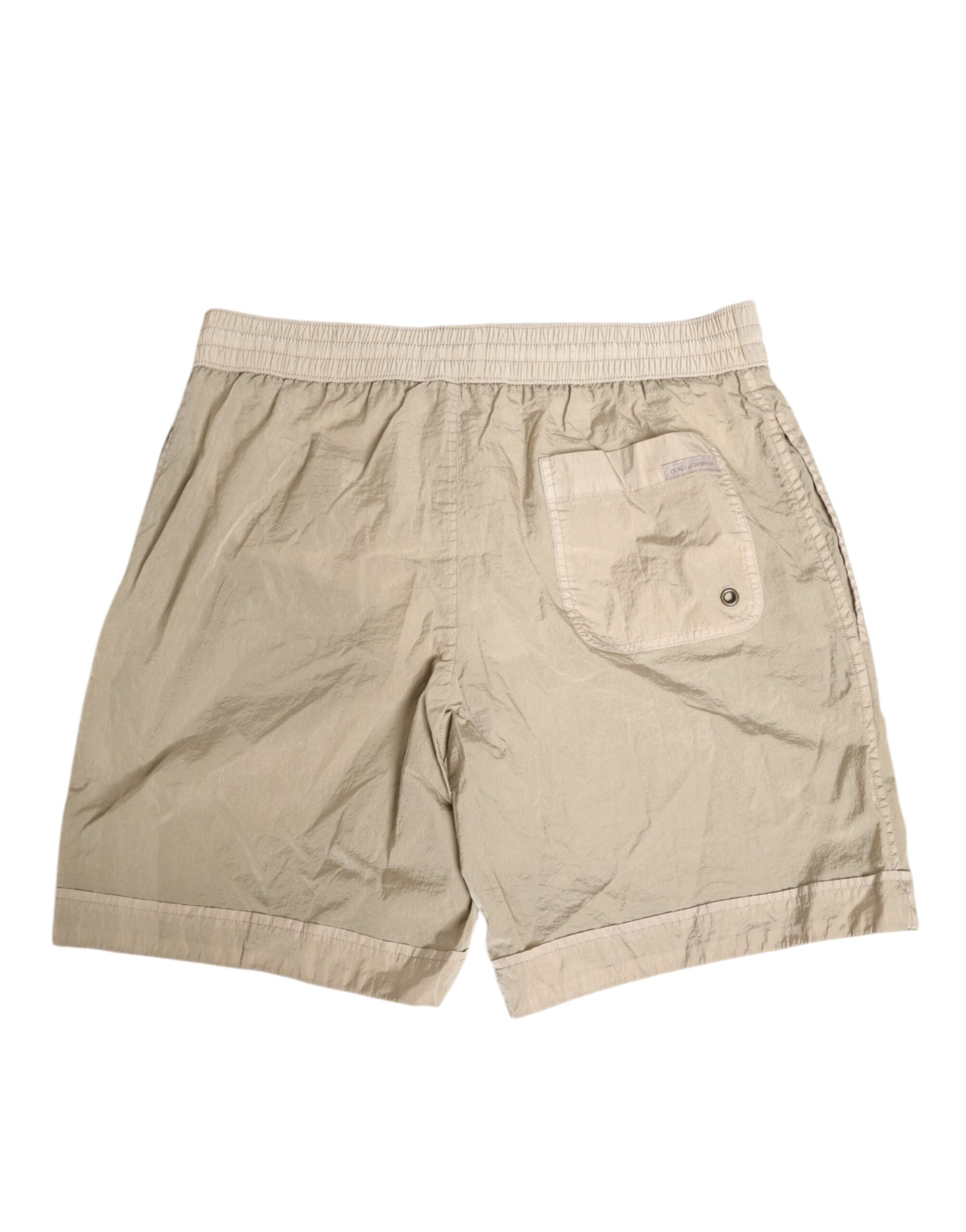 Dolce & Gabbana Beige Nylon Beachwear Men Boxer Short Men's Swimwear
