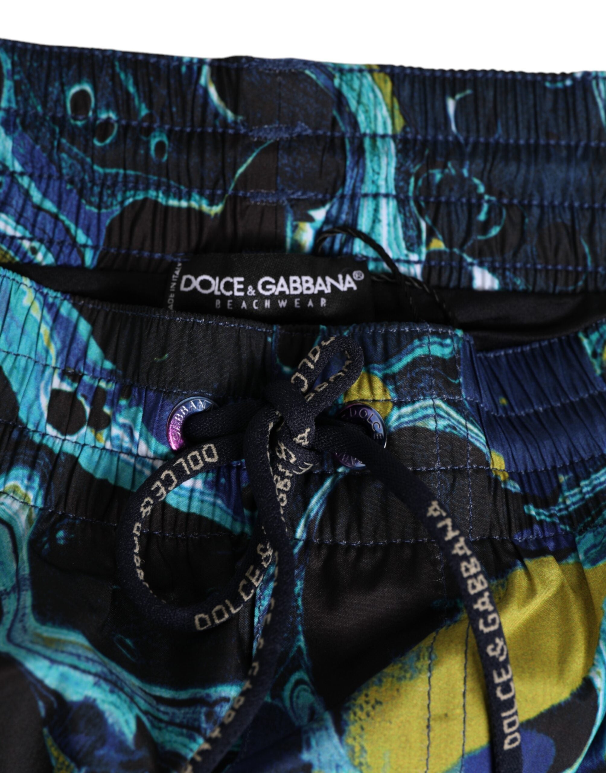 Dolce & Gabbana Blue Marble Print Logo Men Boxer Short Men's Swimwear