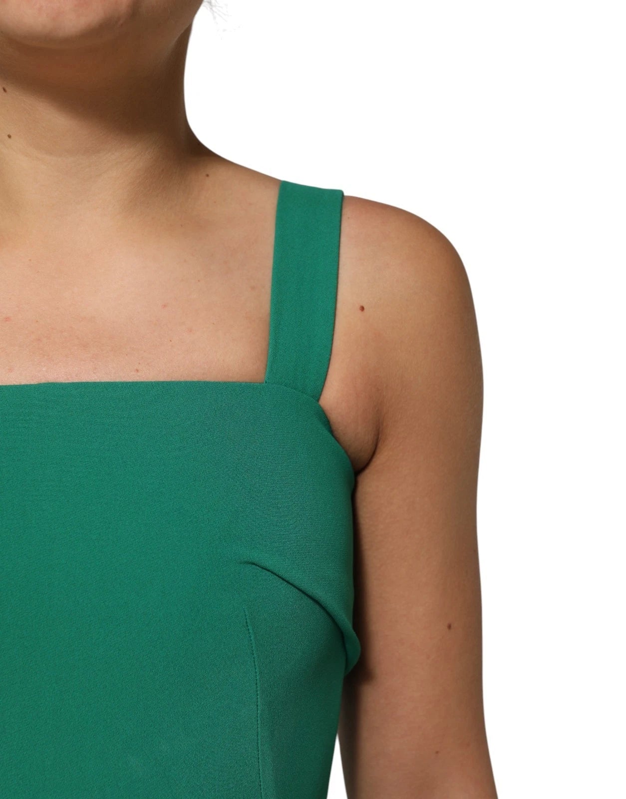 Dolce & Gabbana Dark Green Sleeveless Rayon Bodycon Women's Dress