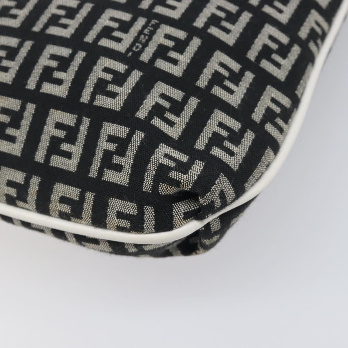 Fendi Vintage Flap Zucchino Canvas Black Canvas Crossbody Bag Bag (Pre-Owned)