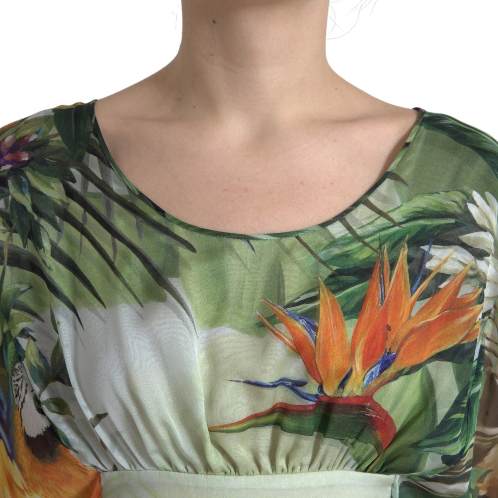 Dolce & Gabbana Multicolor Silk Jungle Print Women Maxi Women's Dress