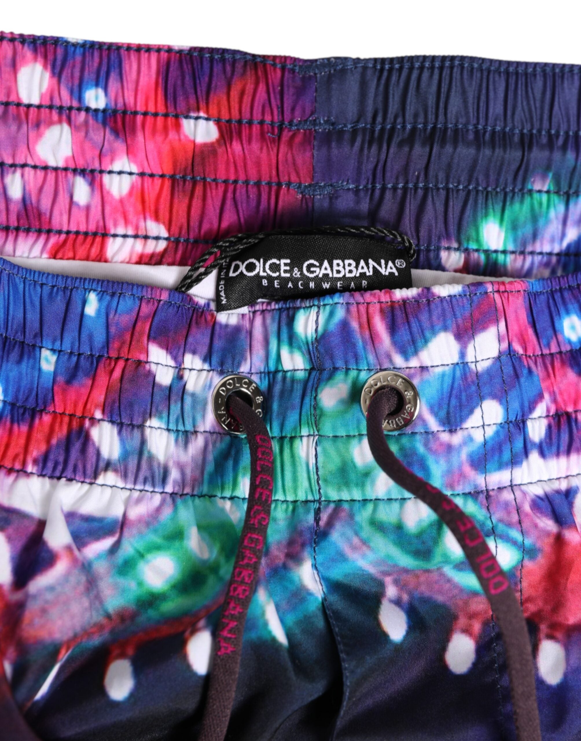 Dolce & Gabbana Multicolor Neon Print Polyester Shorts Men's Swimwear