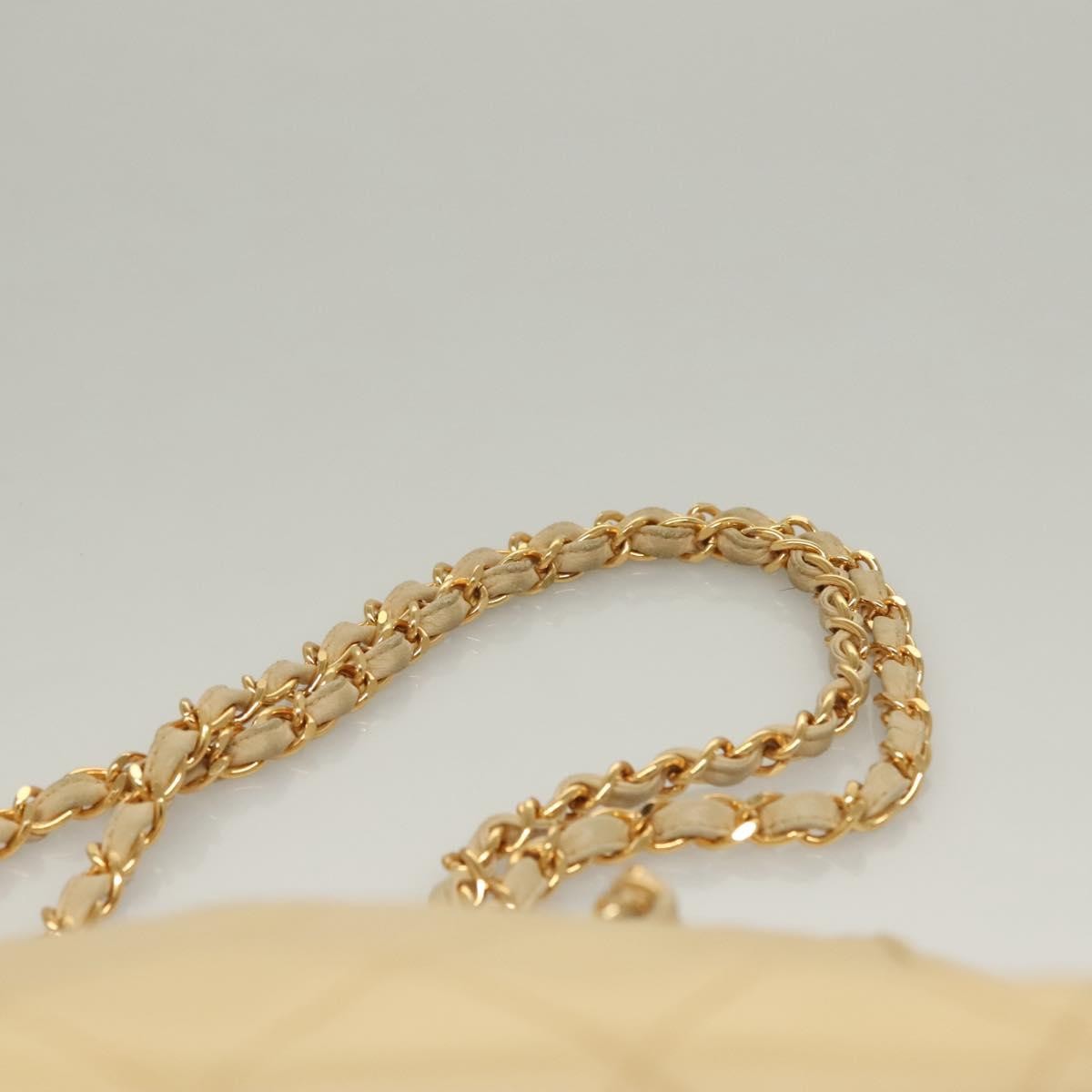 Chanel Chain Leather Beige Leather Shoulder Bag Bag (Pre-Owned)