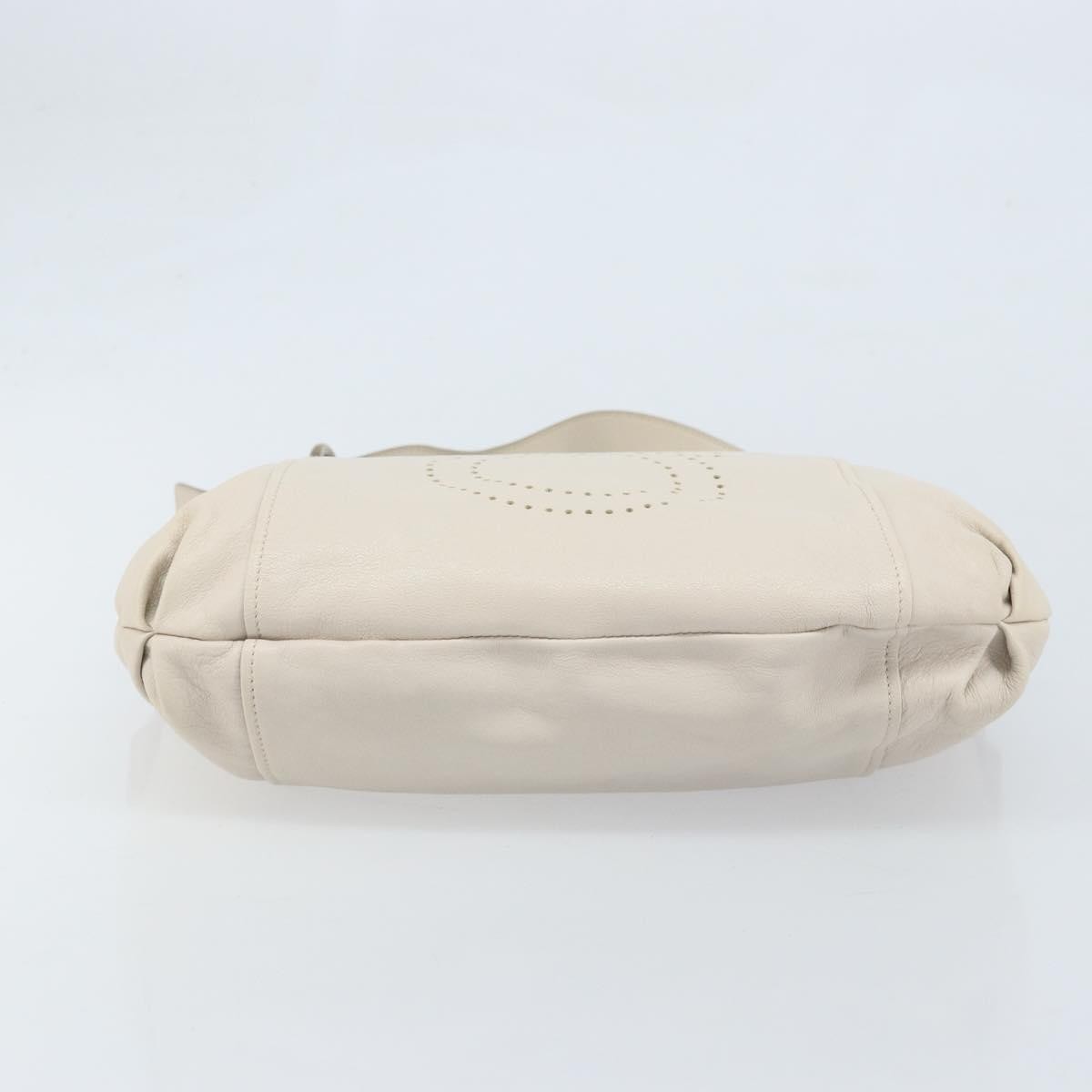 Salvatore Ferragamo Vintage Gancini Hobo Leather White Leather Shoulder Bag Bag (Pre-Owned)