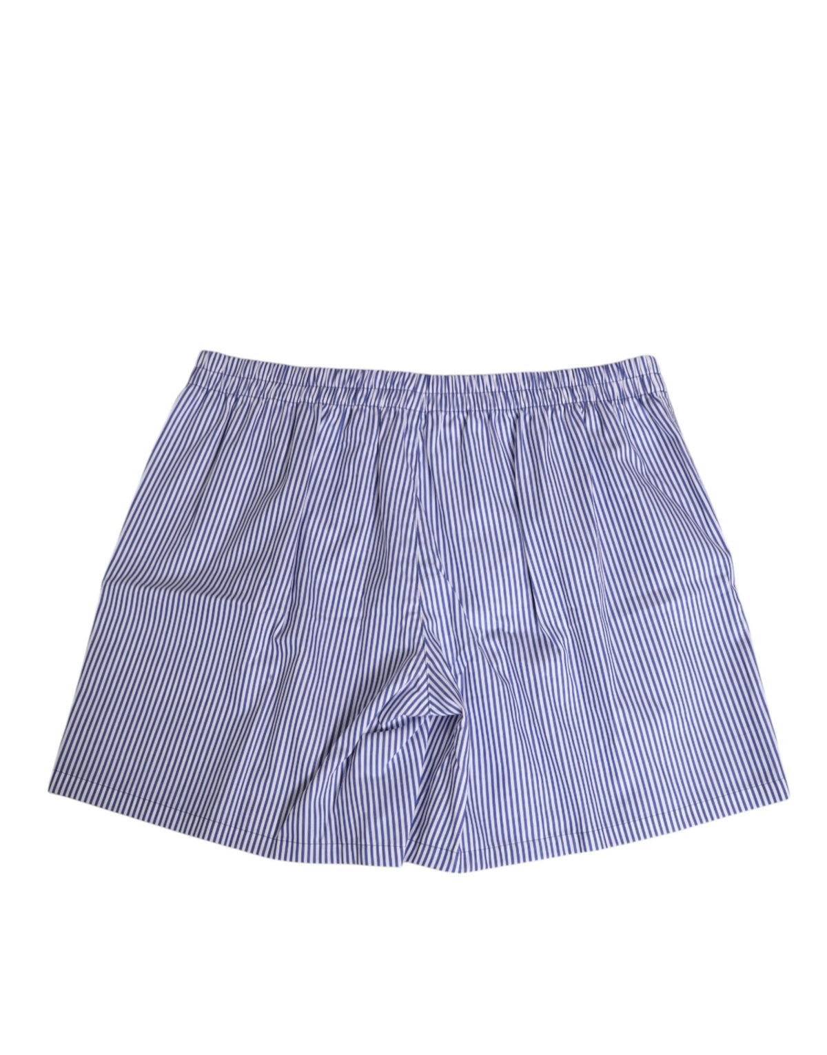 Dolce & Gabbana Blue White Cotton Striped Button Fly Shorts Men's Swimwear