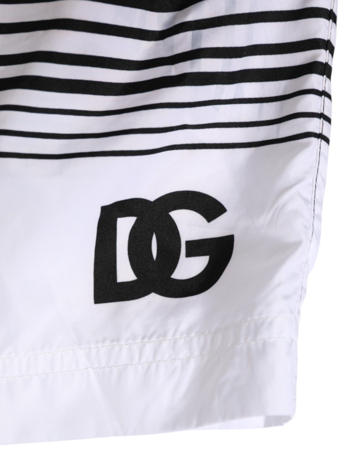 Dolce & Gabbana Black White Striped DG Logo Men Short Men's Swimwear (Pre-Owned)