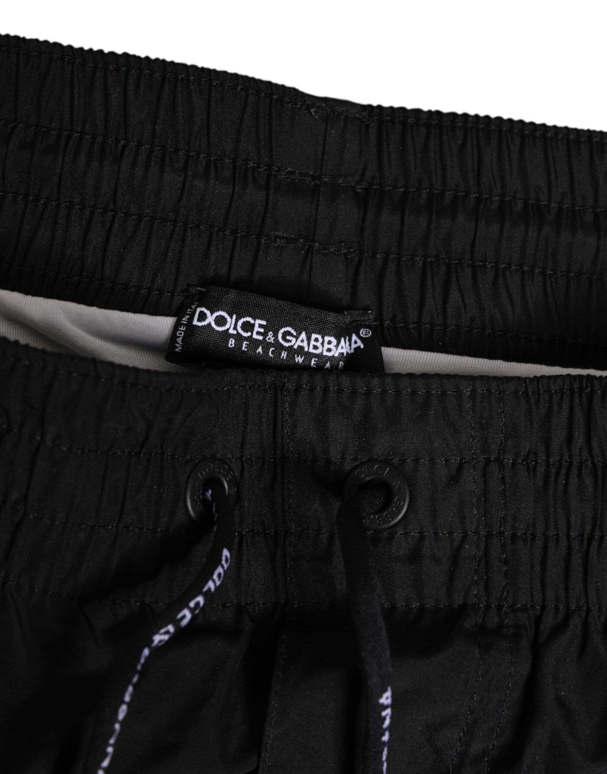 Dolce & Gabbana Black White Striped DG Logo Men Short Men's Swimwear (Pre-Owned)