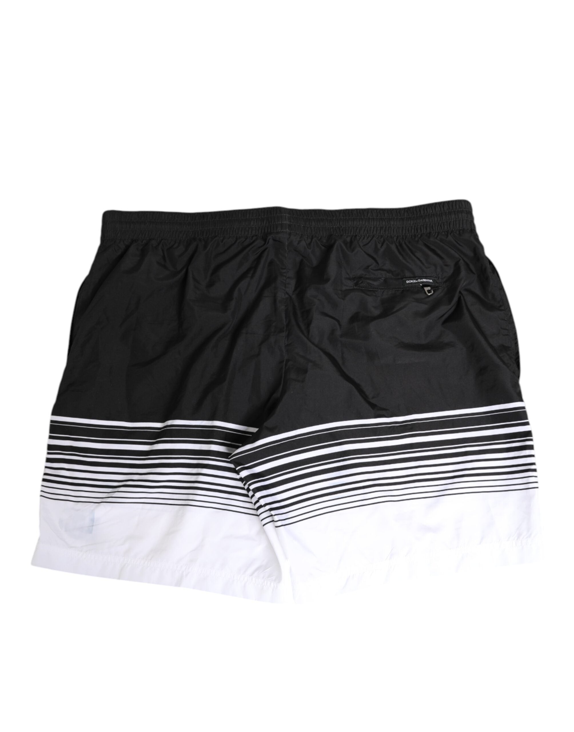 Dolce & Gabbana Black White Striped DG Logo Men Short Men's Swimwear (Pre-Owned)