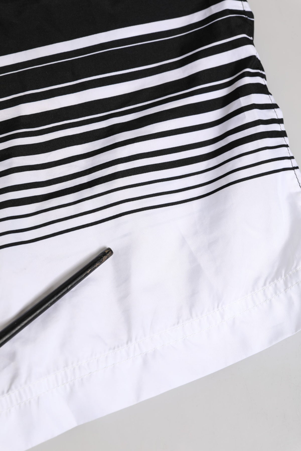 Dolce & Gabbana Black White Striped DG Logo Men Short Men's Swimwear (Pre-Owned)