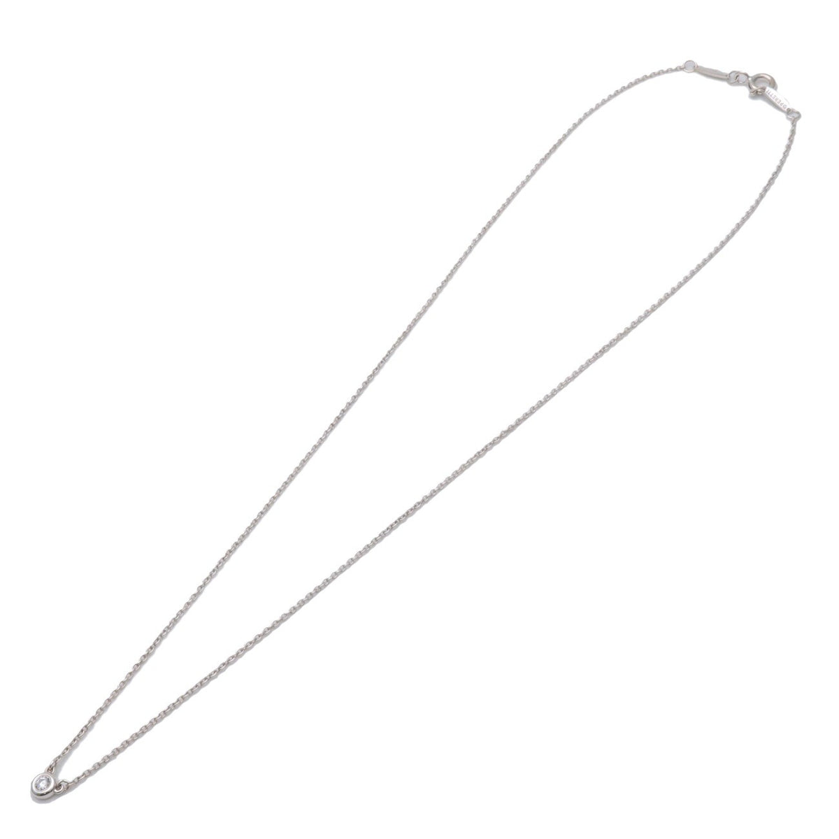 Tiffany & Co. Elsa Peretti Diamonds By The Yard Pendant Sterling Silver With Diamond Silver Sterling_Silver Necklace Jewelry (Pre-Owned)