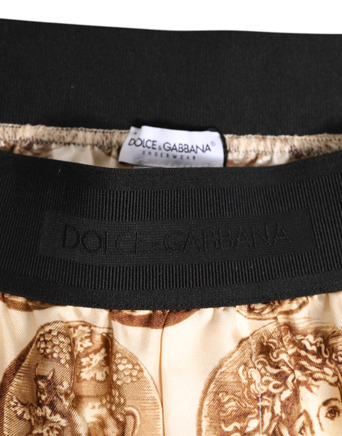 Dolce & Gabbana Brown Ancient Coin Print Silk Shorts Men's Swimwear