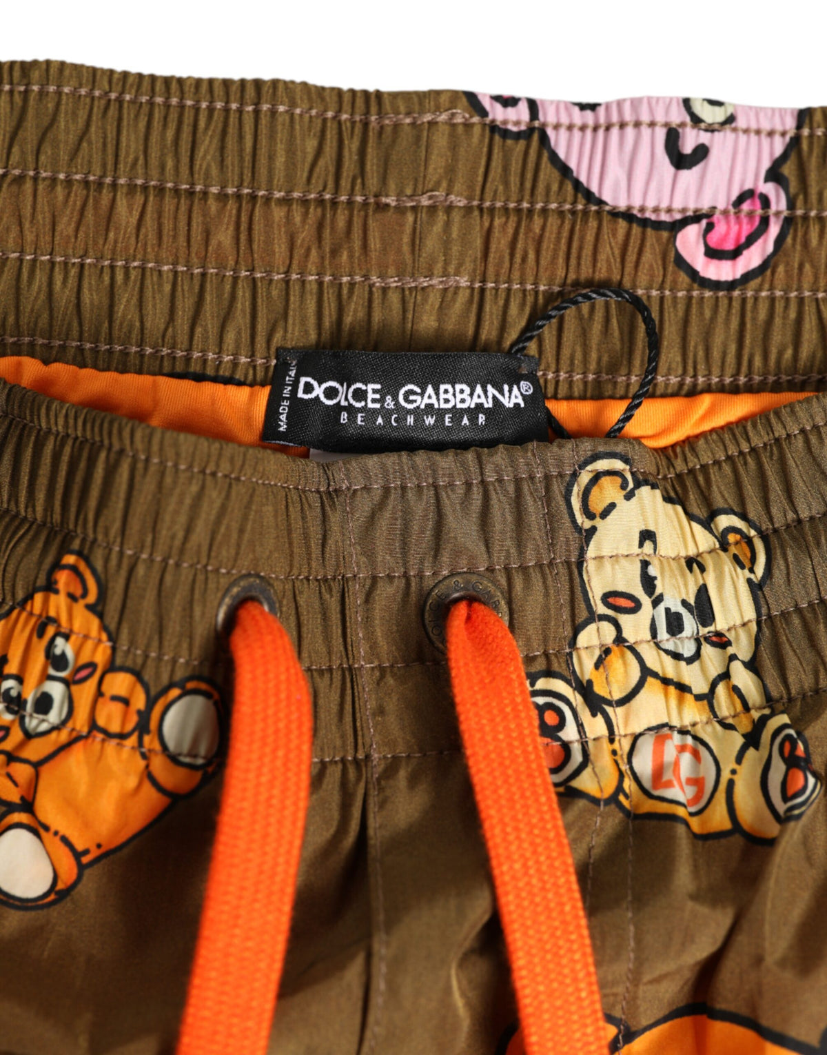 Dolce & Gabbana Brown Multicolor Teddy Bear Men Shorts Men's Swimwear