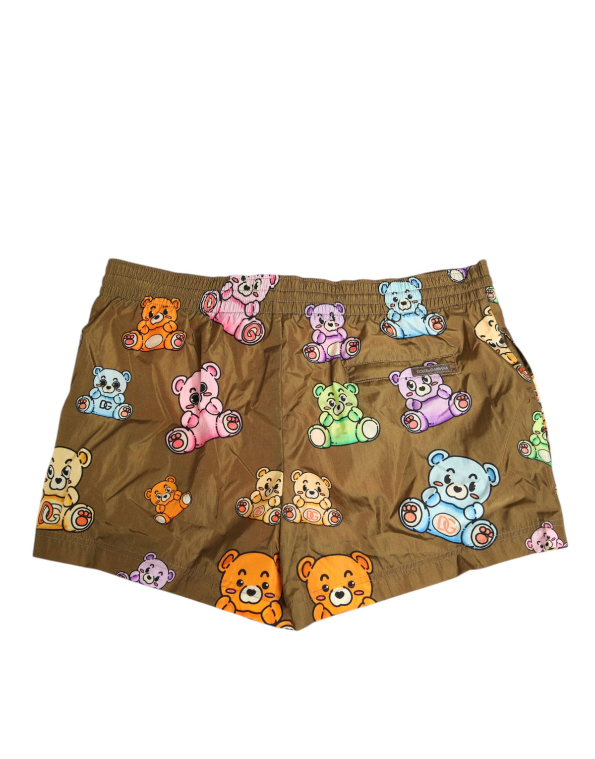 Dolce & Gabbana Brown Multicolor Teddy Bear Men Shorts Men's Swimwear
