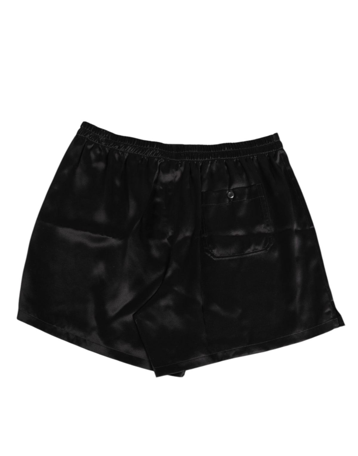 Dolce & Gabbana Black Silk Satin Elastic Men Boxer Short Men's Swimwear