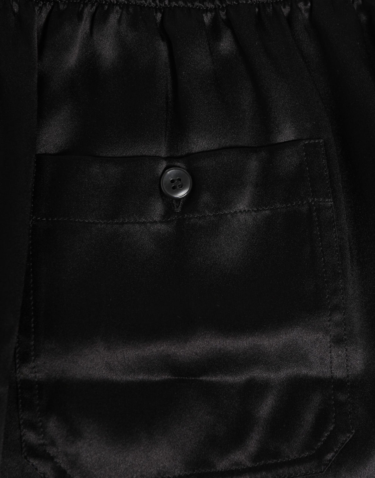 Dolce & Gabbana Black Silk Satin Elastic Men Boxer Short Men's Swimwear