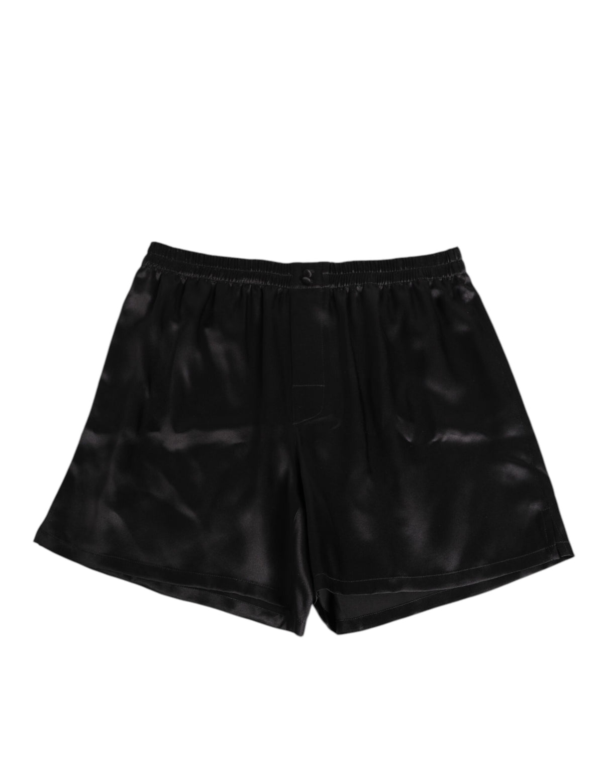 Dolce & Gabbana Black Silk Satin Elastic Men Boxer Short Men's Swimwear