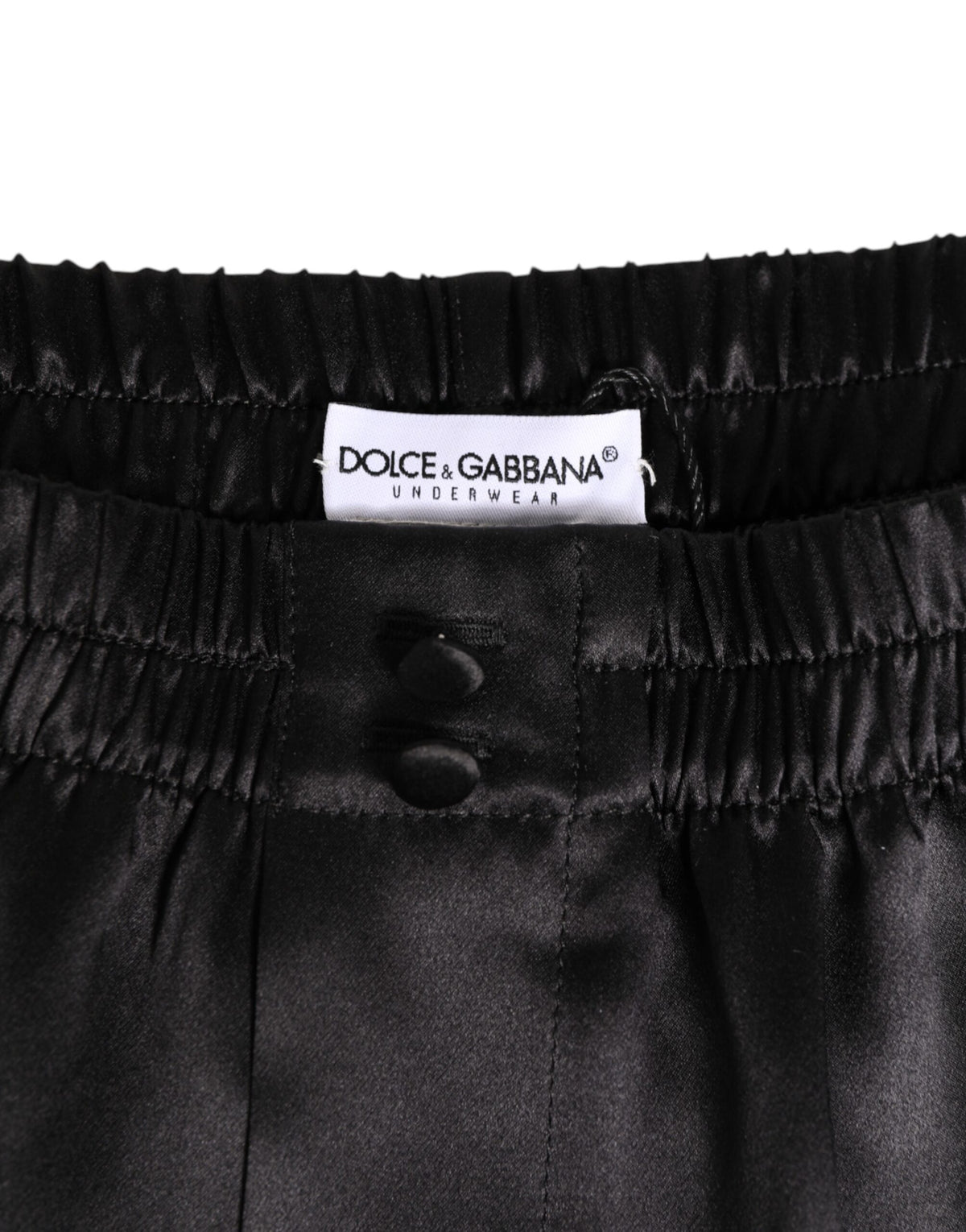 Dolce & Gabbana Black Silk Satin Elastic Men Boxer Short Men's Swimwear