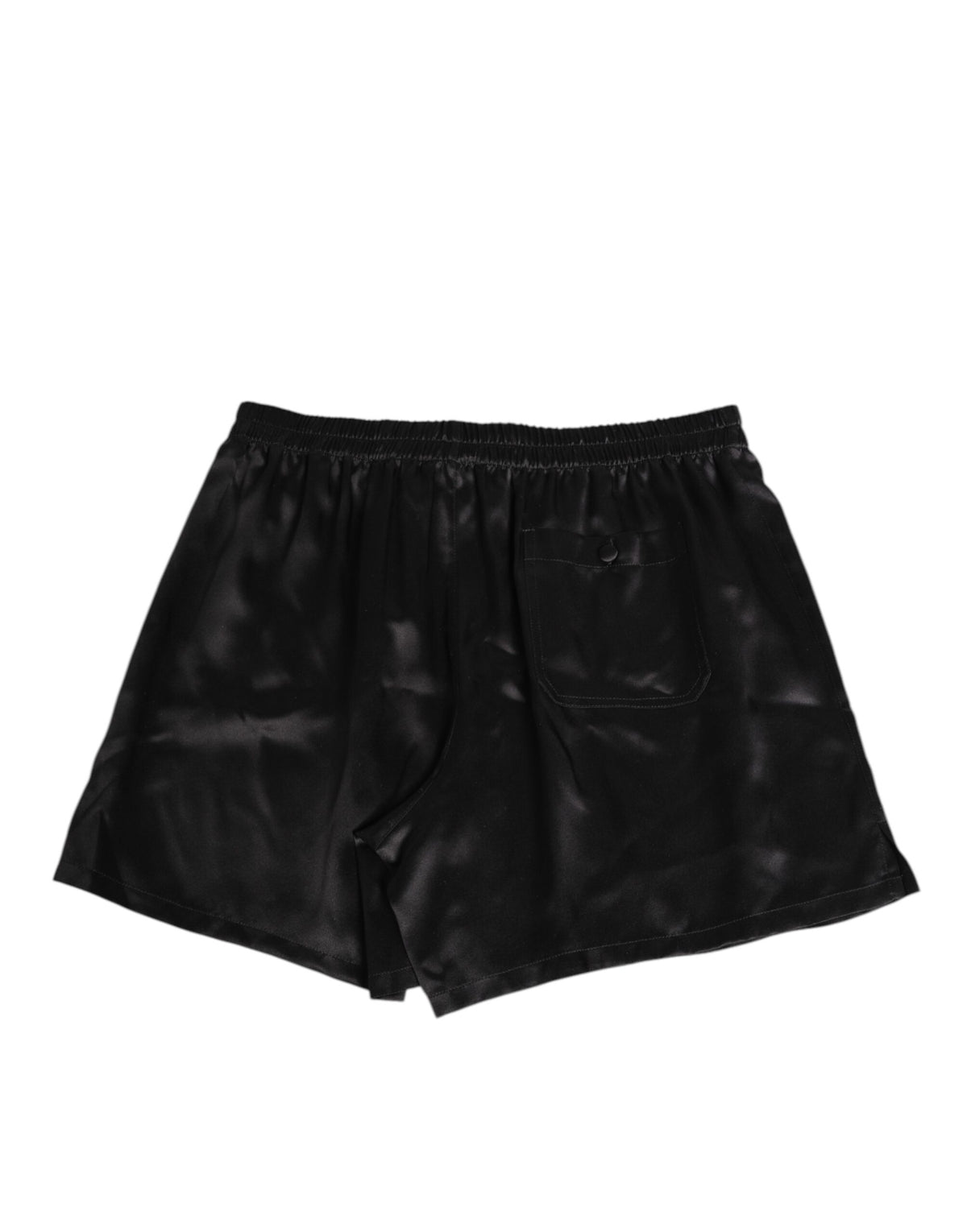 Dolce & Gabbana Black Silk Satin Elastic Men Boxer Short Men's Swimwear