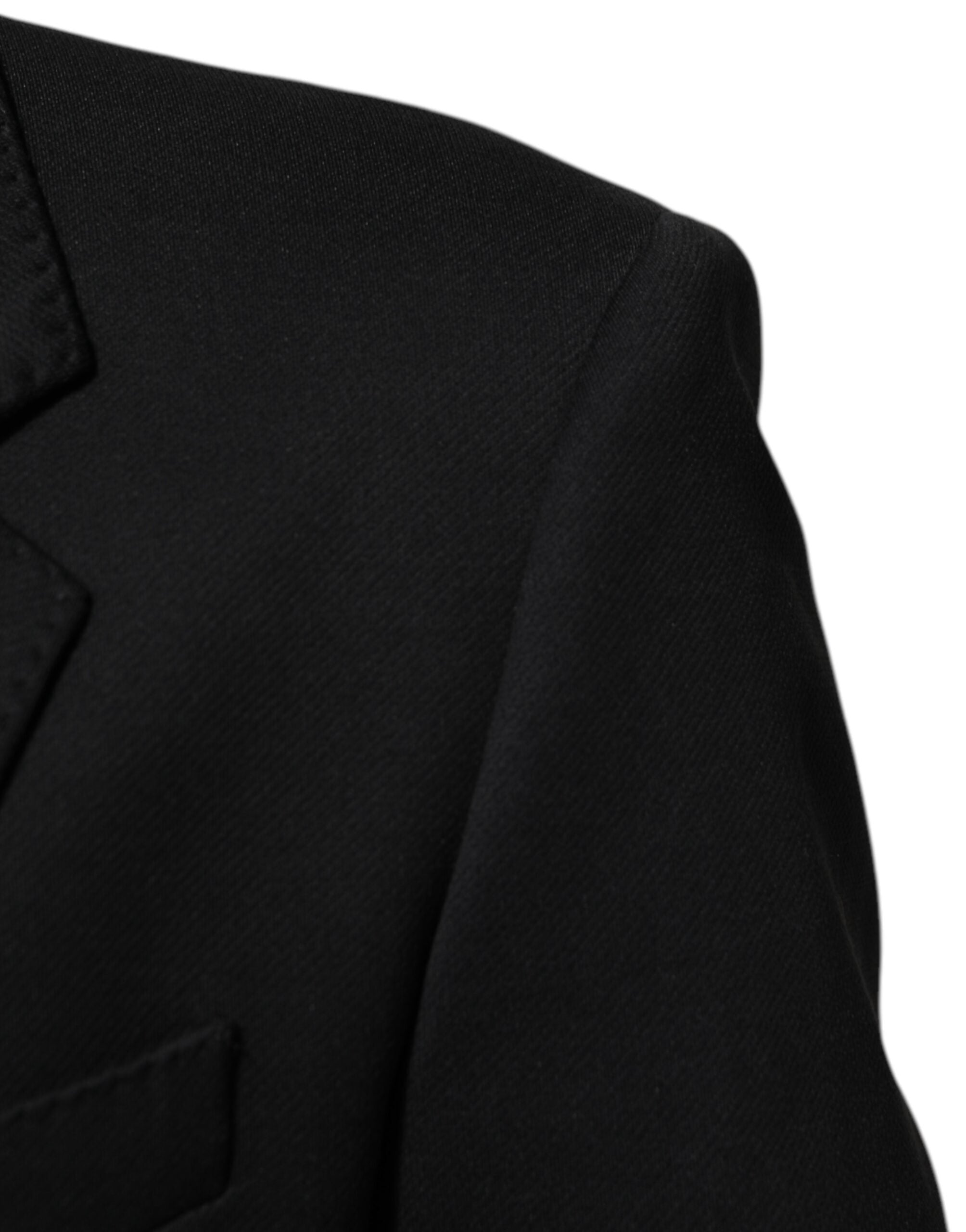 Dolce & Gabbana Dark Blue Cotton Men Jacket Coat Blazer Men's Suit