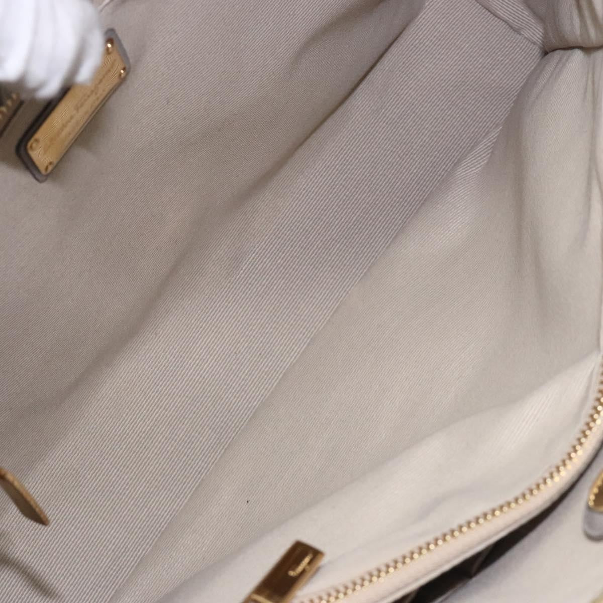 Salvatore Ferragamo Vala Leather Gray Leather Handbag (Pre-Owned)