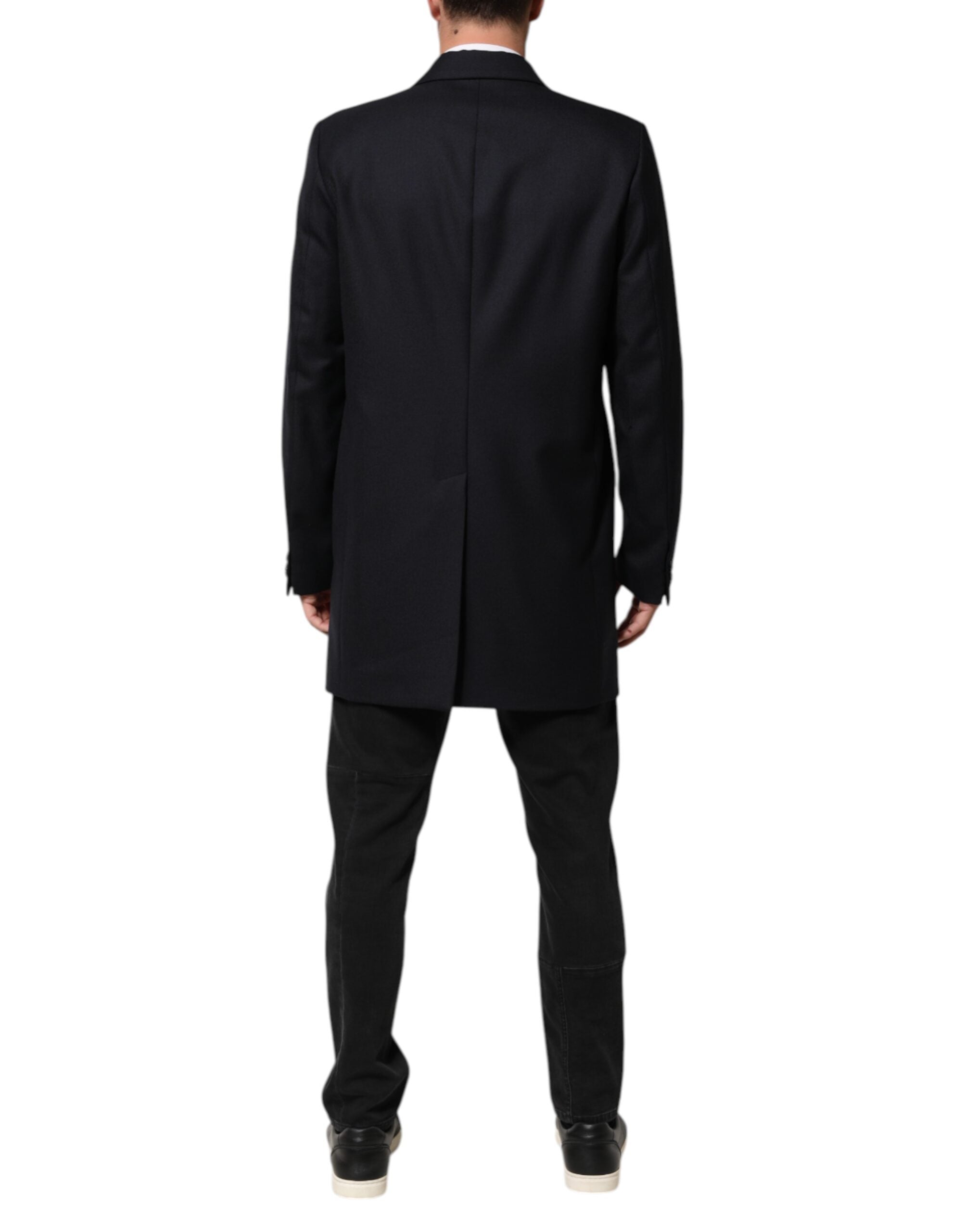 Dolce & Gabbana Dark Blue Wool Men Jacket Coat Blazer Men's Suit