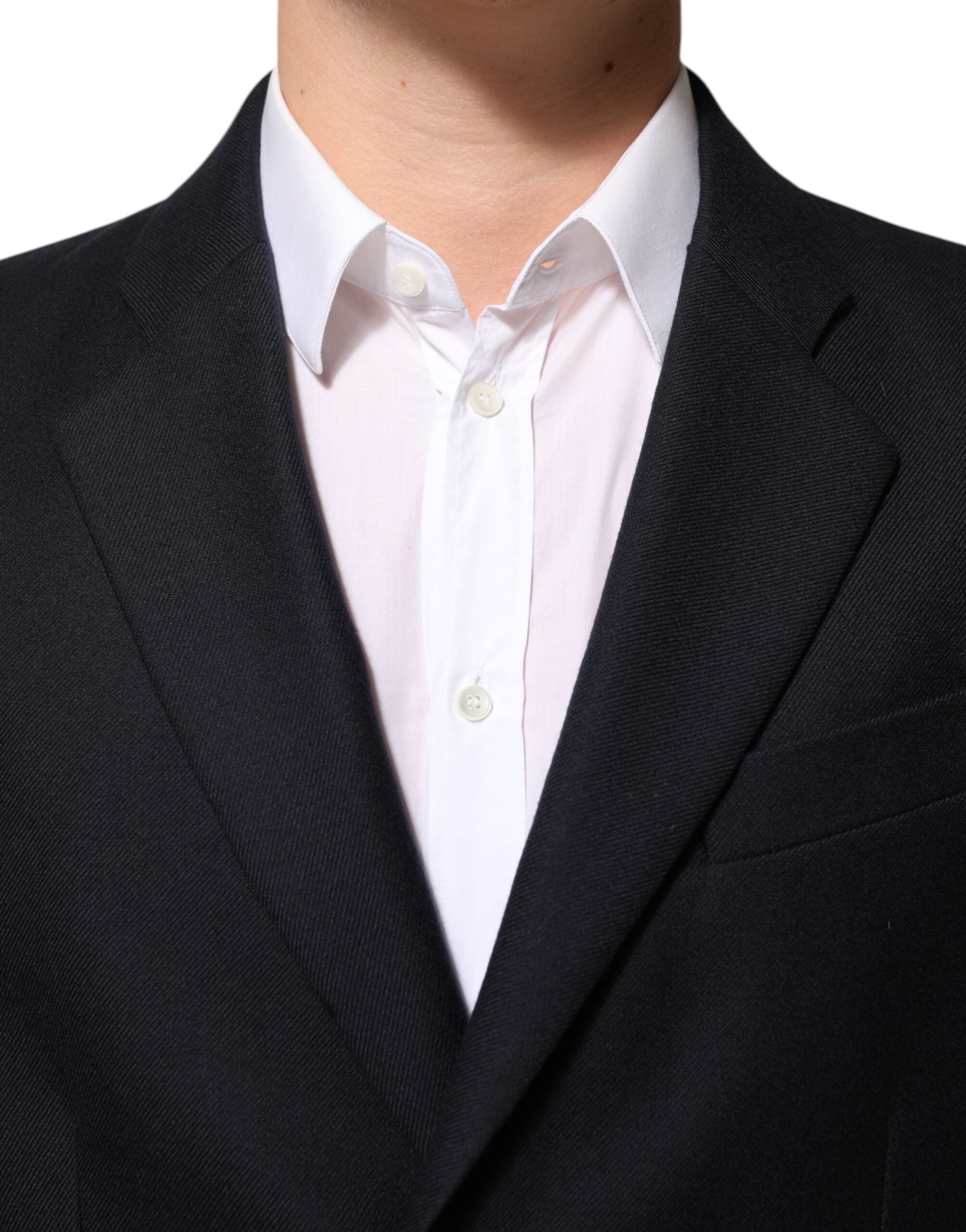 Dolce & Gabbana Dark Blue Wool Men Jacket Coat Blazer Men's Suit