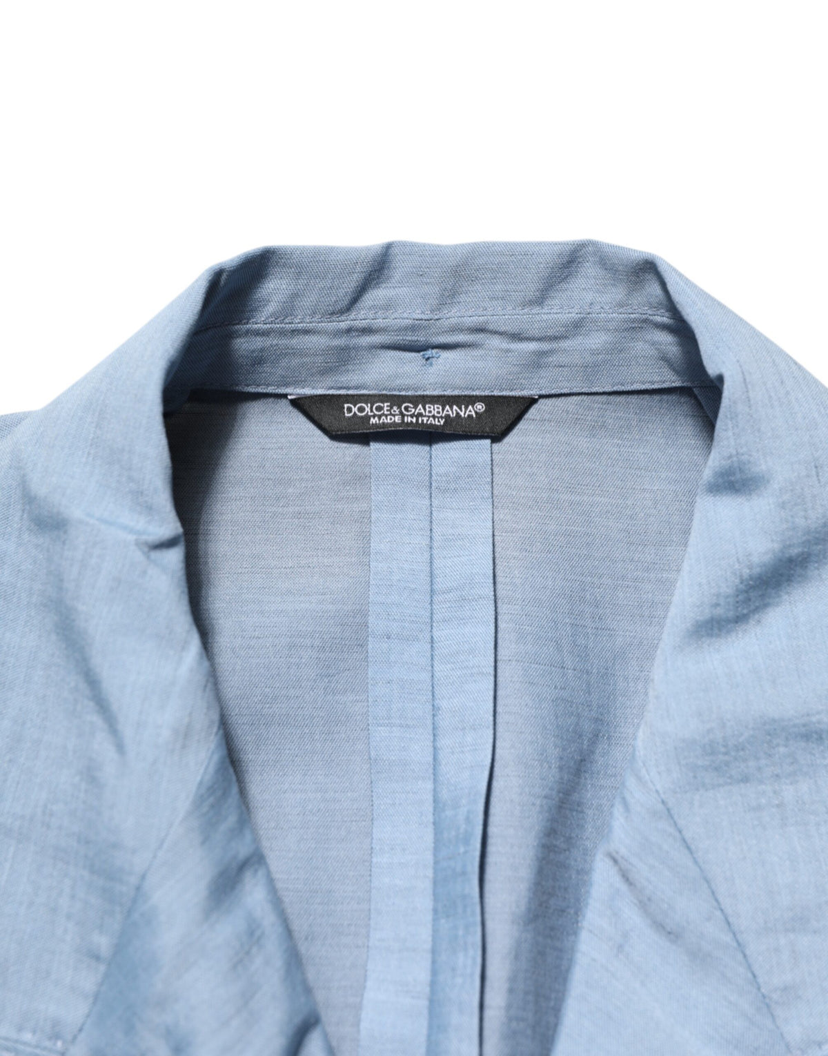 Dolce & Gabbana Light Blue Linen Double Breasted Men Jacket Men's Blazer