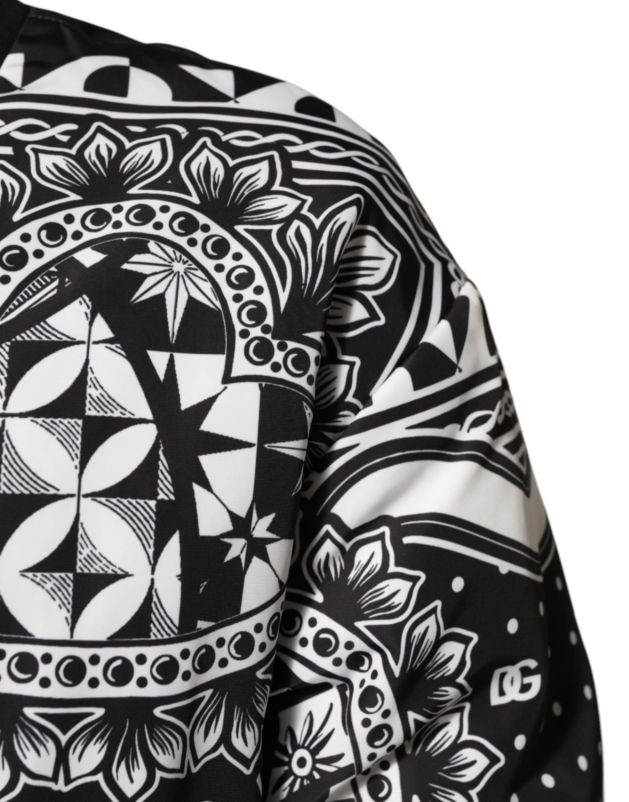 Dolce & Gabbana Black White Bandana Print Bomber Men's Jacket (Pre-Owned)