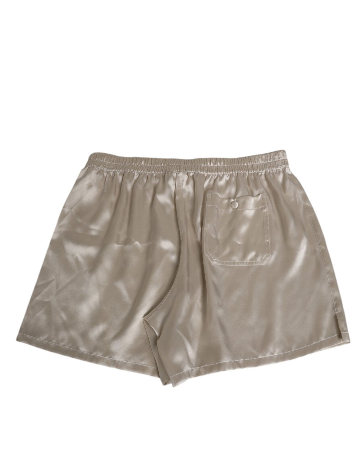 Dolce & Gabbana Beige Silk Satin Elastic Men Boxer Short Men's Swimwear