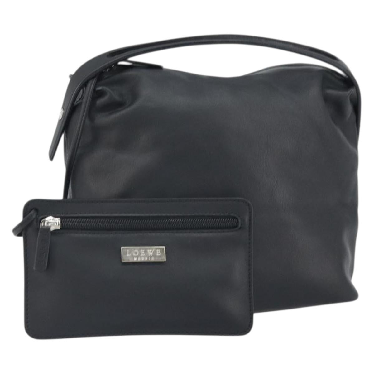 Loewe Vintage Leather Black Leather Handbag (Pre-Owned)