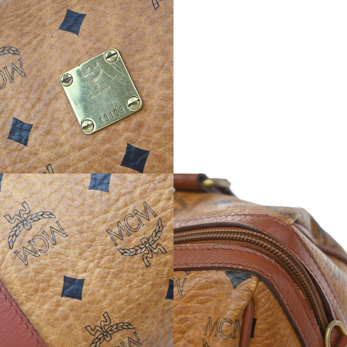 MCM Visetos Leather Brown Leather Handbag (Pre-Owned)